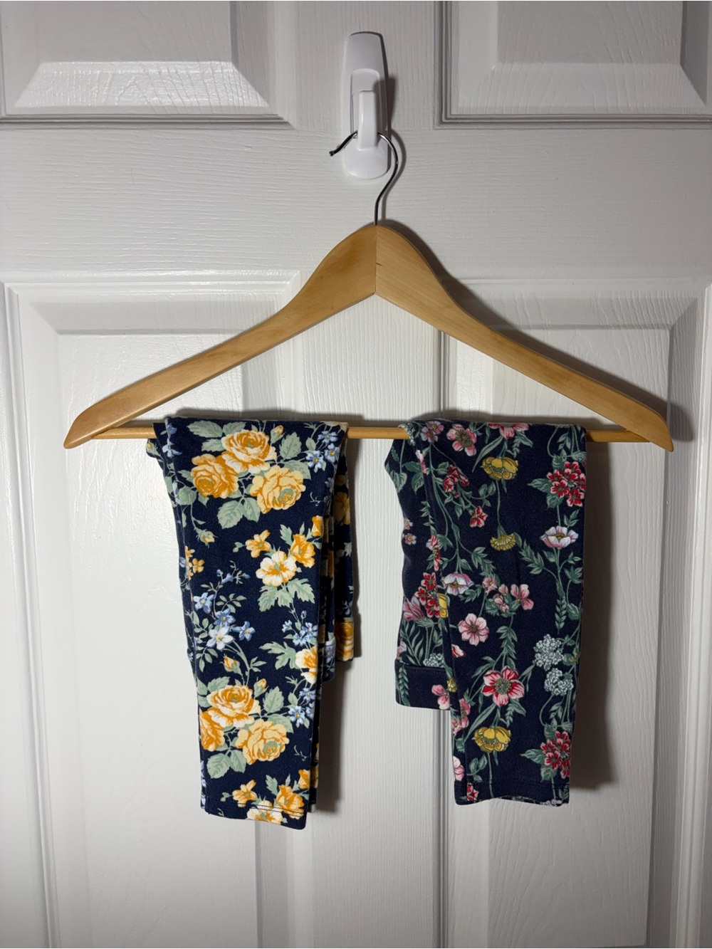 Janie and Jack Navy Floral Leggings Set with Yellow & Pink Blooms - Size 3T